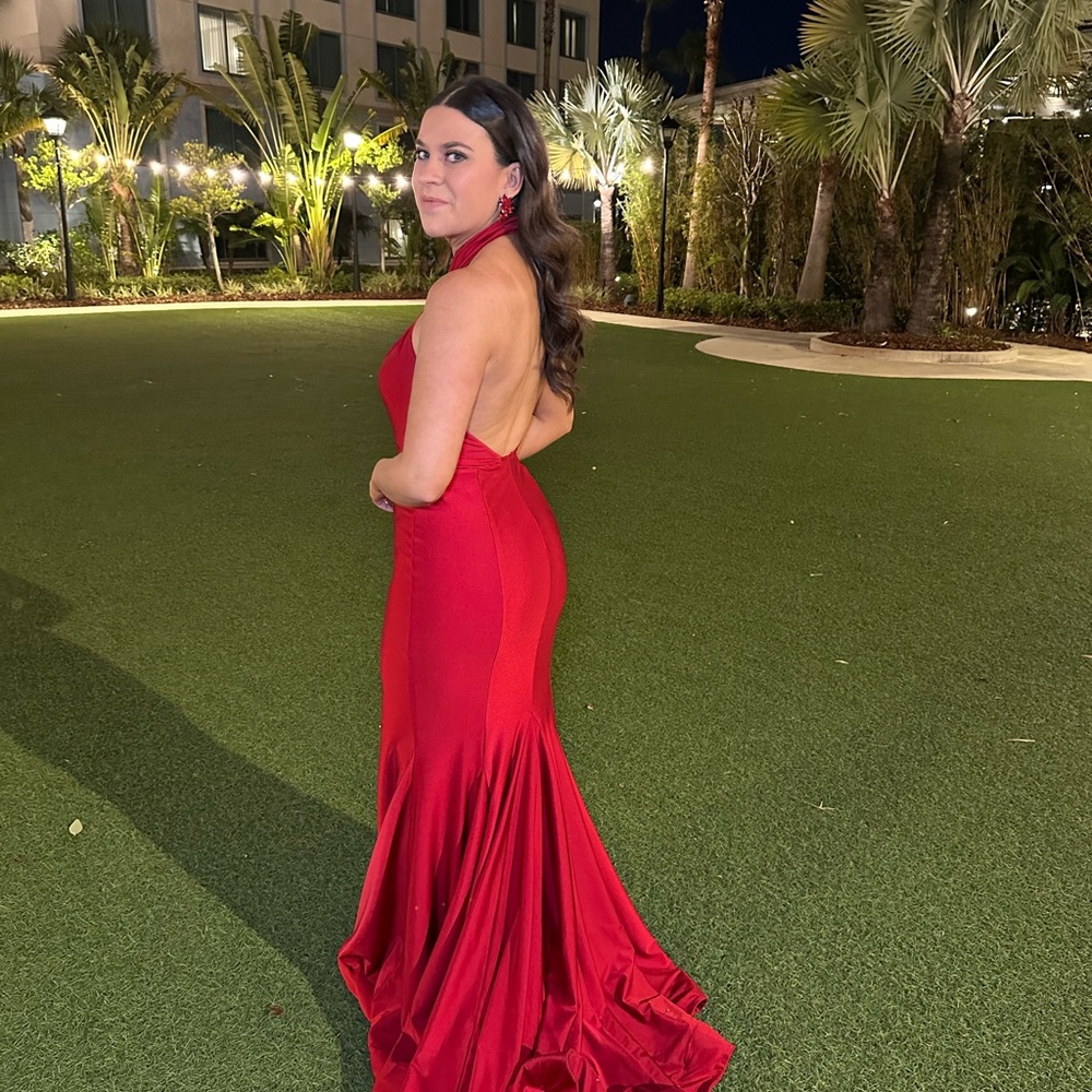 Red Halter Gown